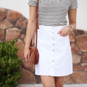 Loft white jean skirt